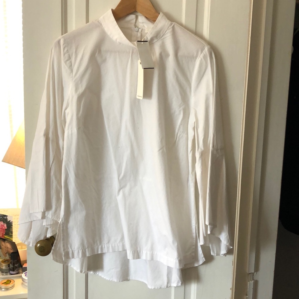 Pleione (Nordstrom) high neck white shirt